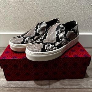 Tory Burch Snakeskin Slip-On Sneakers